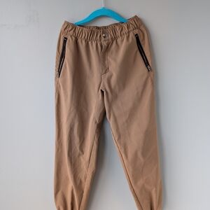 Columbia Men's Khaki Tan Chino Jogger Pants with Zip Pockets